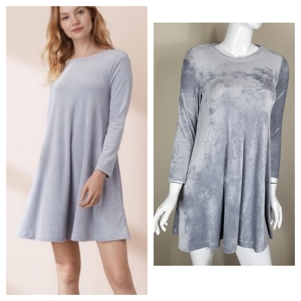 Lou and Grey Velvet Sweater Dress A-line Sz XS